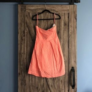 Peach strapless dress